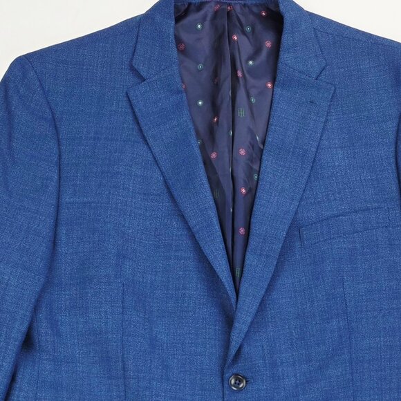 Tommy Hilfiger Size 46R Mens Blue Sport Jacket Blazer Wool Blend Two Back Slit - Picture 6 of 15